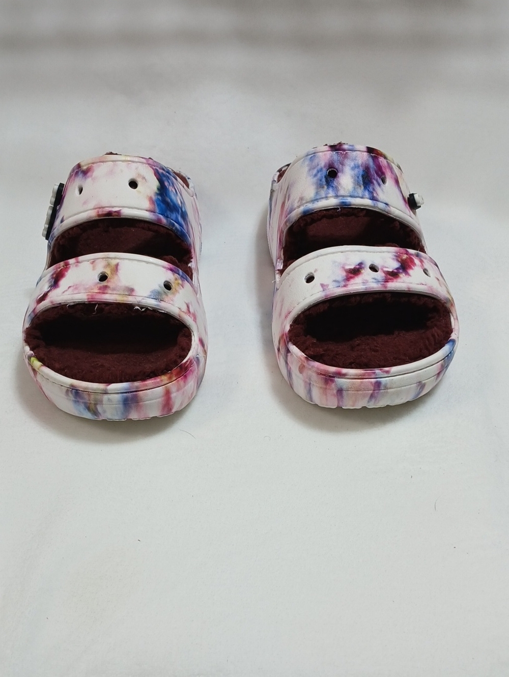 CROCS Tie-Dye Slide Sandals in Pink and Blue Unisex 7/M 9/W